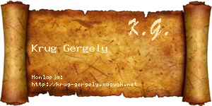 Krug Gergely névjegykártya